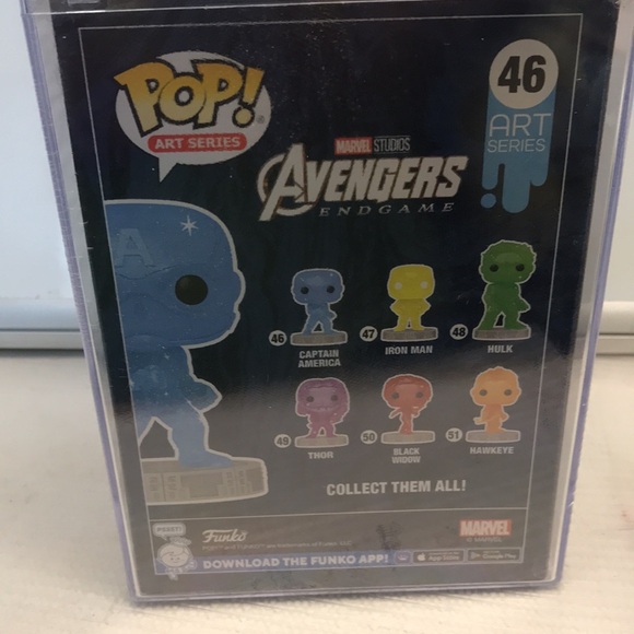 Funko Pop! Art Series Captain America Blue Figure sealed in plastic case NWOT - Picture 5 of 6